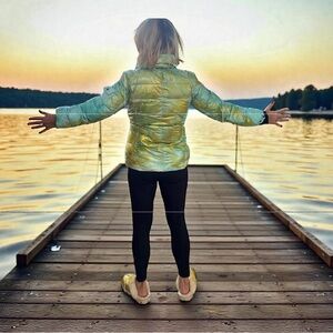 SAM. Iridescent Women's Puffer Jacket Custom Designed